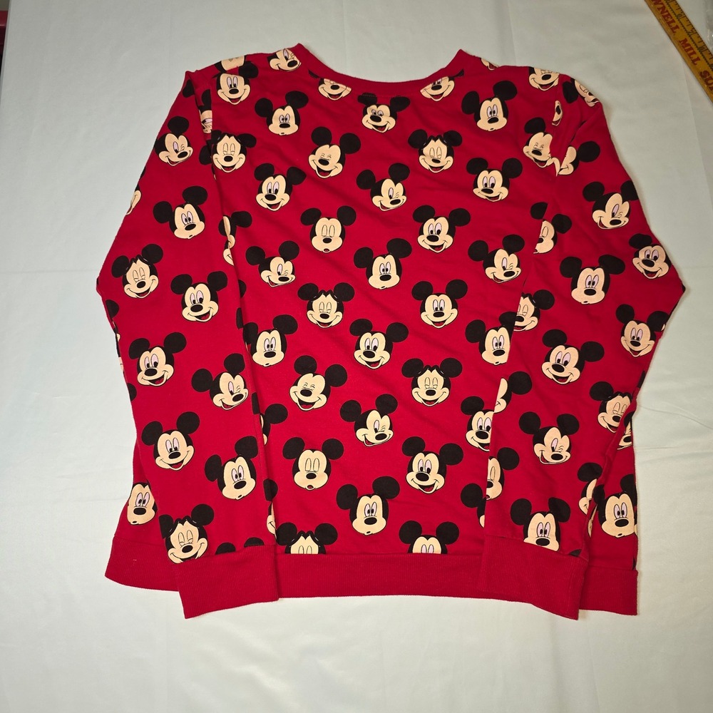 Disney Mickey Mouse All Over Print Red Sweatshirt Crewneck XL Mens Womens - Picture 4 of 6